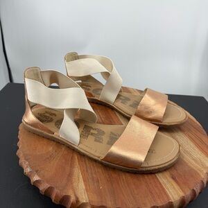 Sorel Ella strappy Sandals Rose Gold Leather Size 10 NL2890